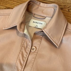 Aritzia Babaton Pale Blush Leather Blazer Jacket